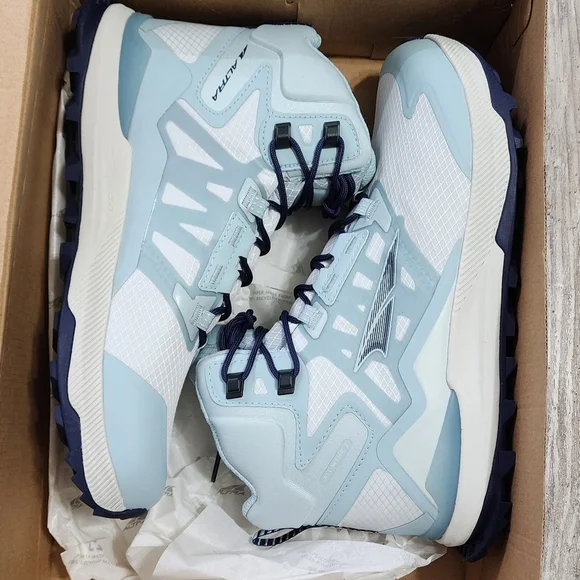 Altra Lone Peak Mid All Weather Trail Light Blue Running Shoes Women Size 9.5 - Picture 2 of 9